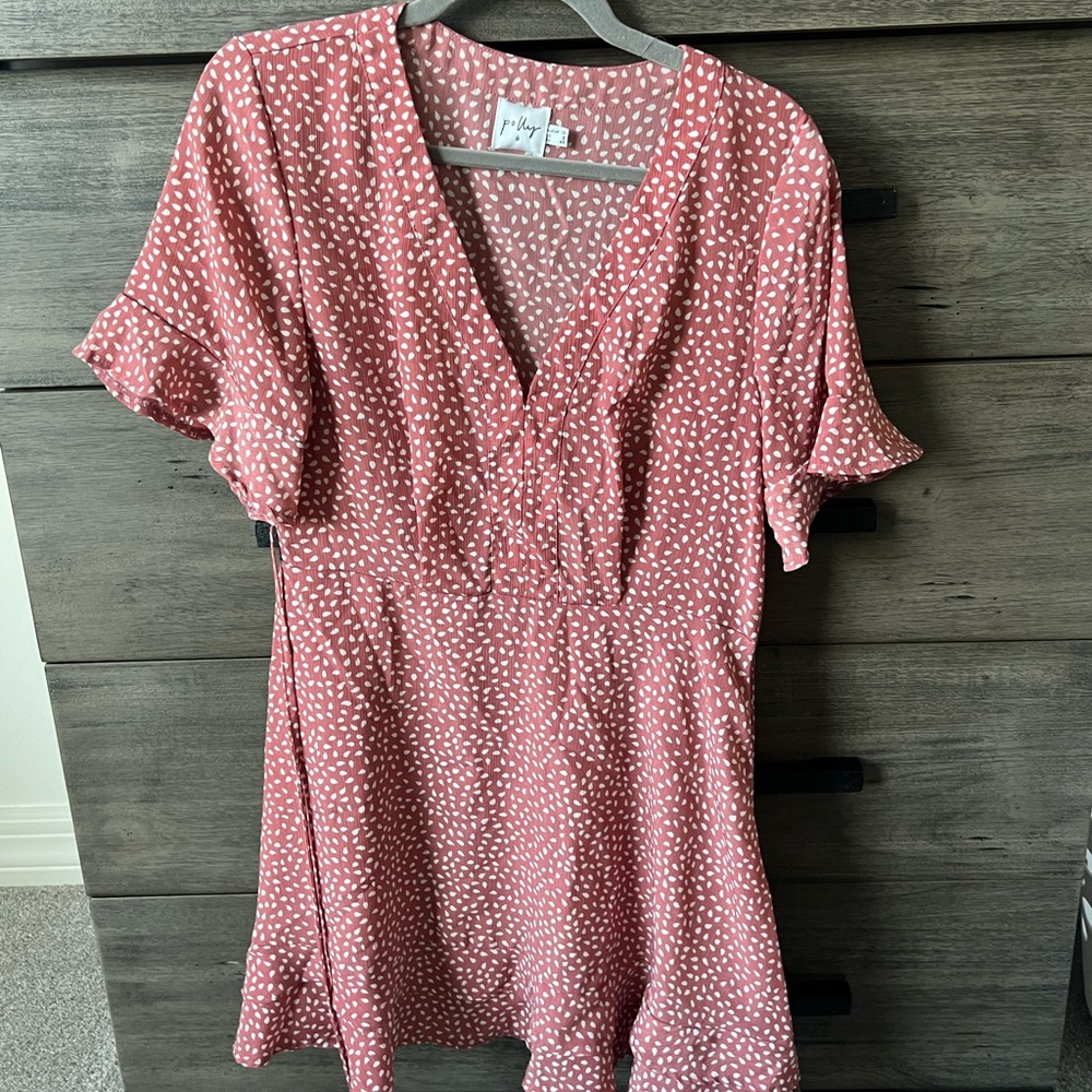Princess polly dress red and white dotted size 8